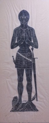 ENGLISH BRASS RUBBING OF A MED