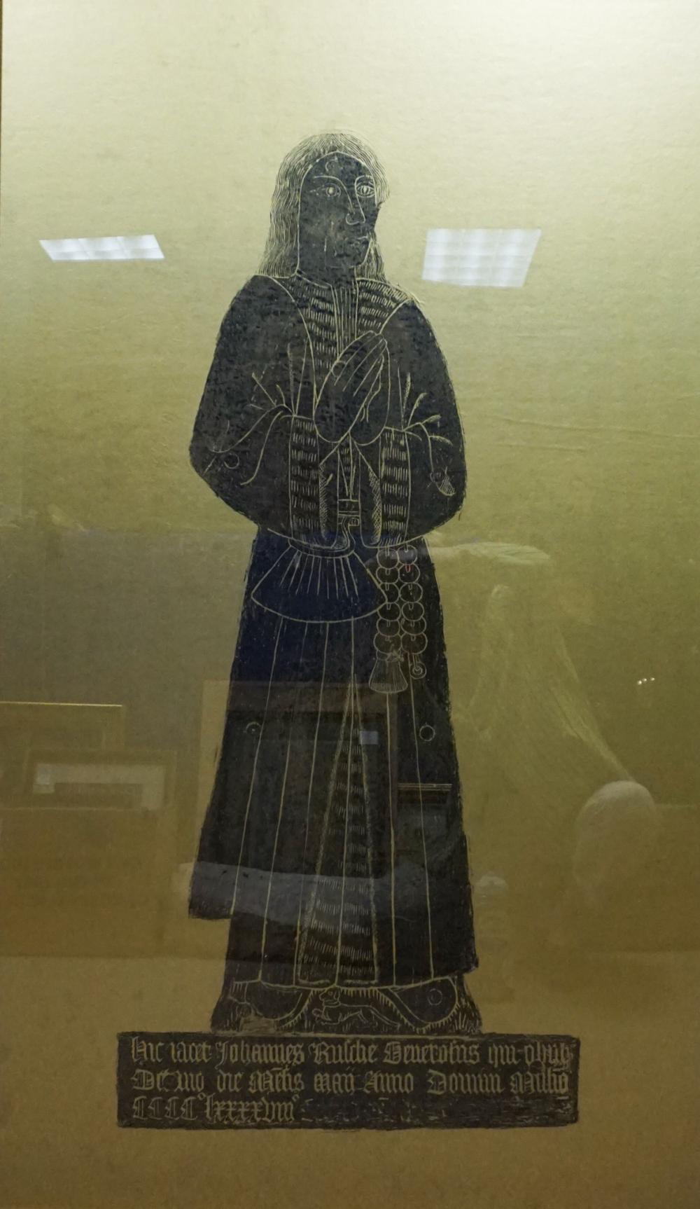 ENGLISH BRASS RUBBING OF A COURT