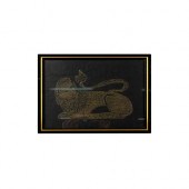ENGLISH BRASS RUBBING ON BLACK