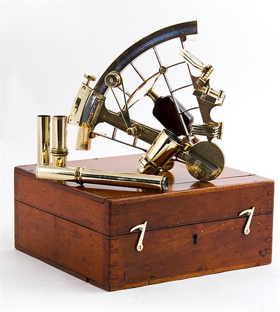 English brass sextant by Wilson &