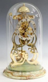 ENGLISH BRASS SKELETON CLOCK U