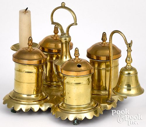 ENGLISH BRASS STANDISH, 19TH