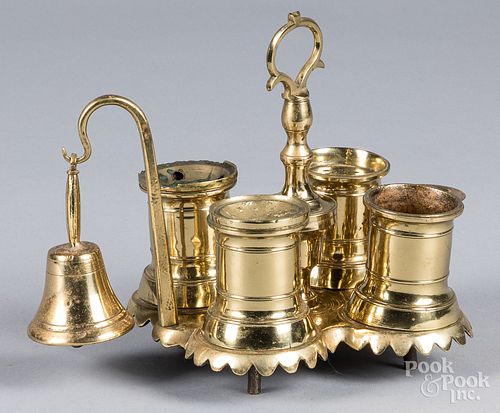 ENGLISH BRASS STANDISH, 19TH