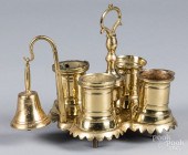 ENGLISH BRASS STANDISH, 19TH C