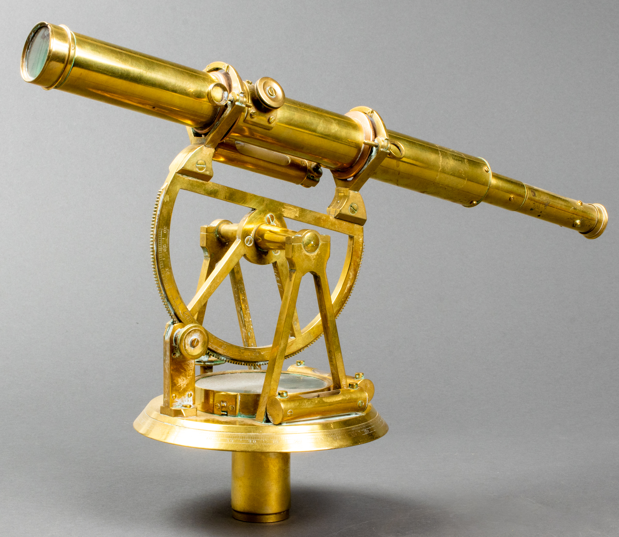 ENGLISH BRASS TRANSIT TELESCOPE AND