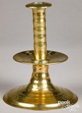 ENGLISH BRASS TRUMPET CANDLEST