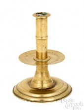 ENGLISH BRASS TRUMPET CANDLEST