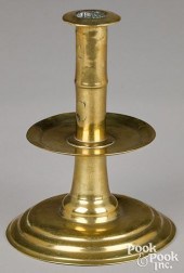 ENGLISH BRASS TRUMPET CANDLEST