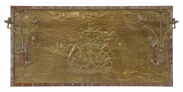 ENGLISH BRASS WALPOLE ARMORIAL