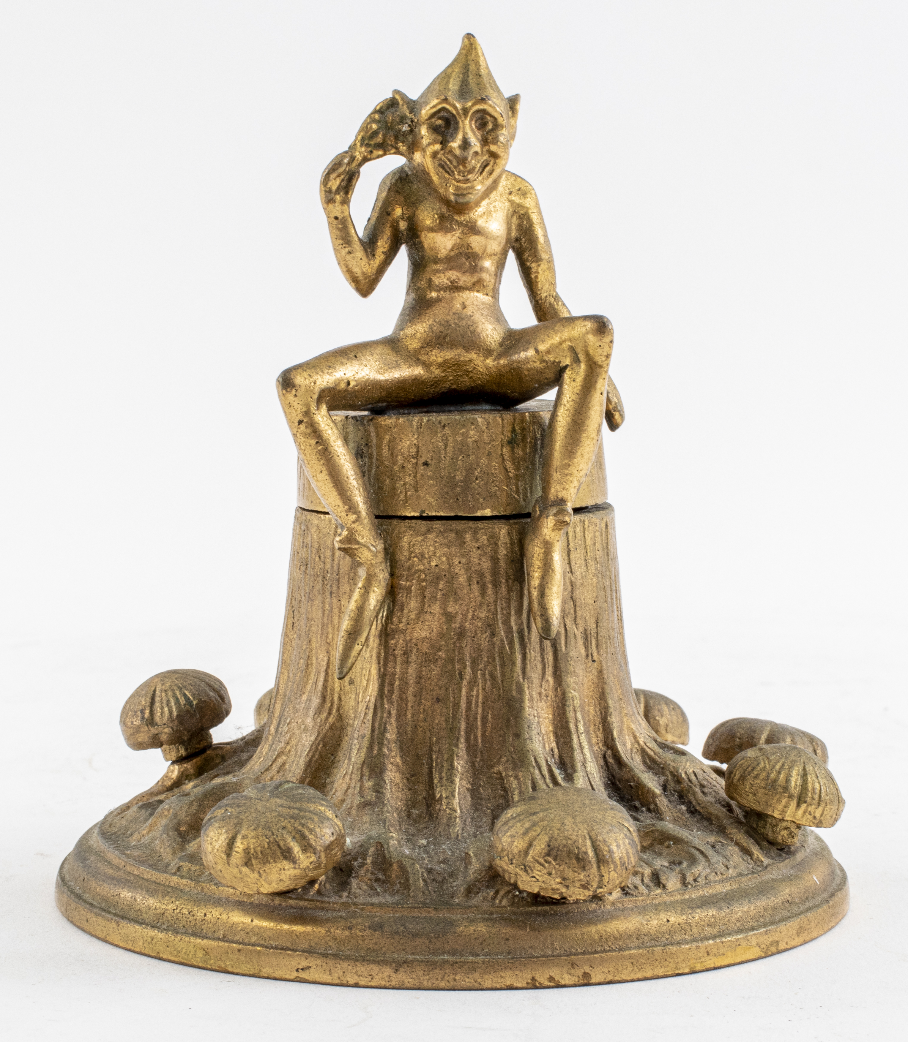 ENGLISH BRONZE GOBLIN INKWELL