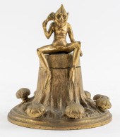 ENGLISH BRONZE GOBLIN INKWELL