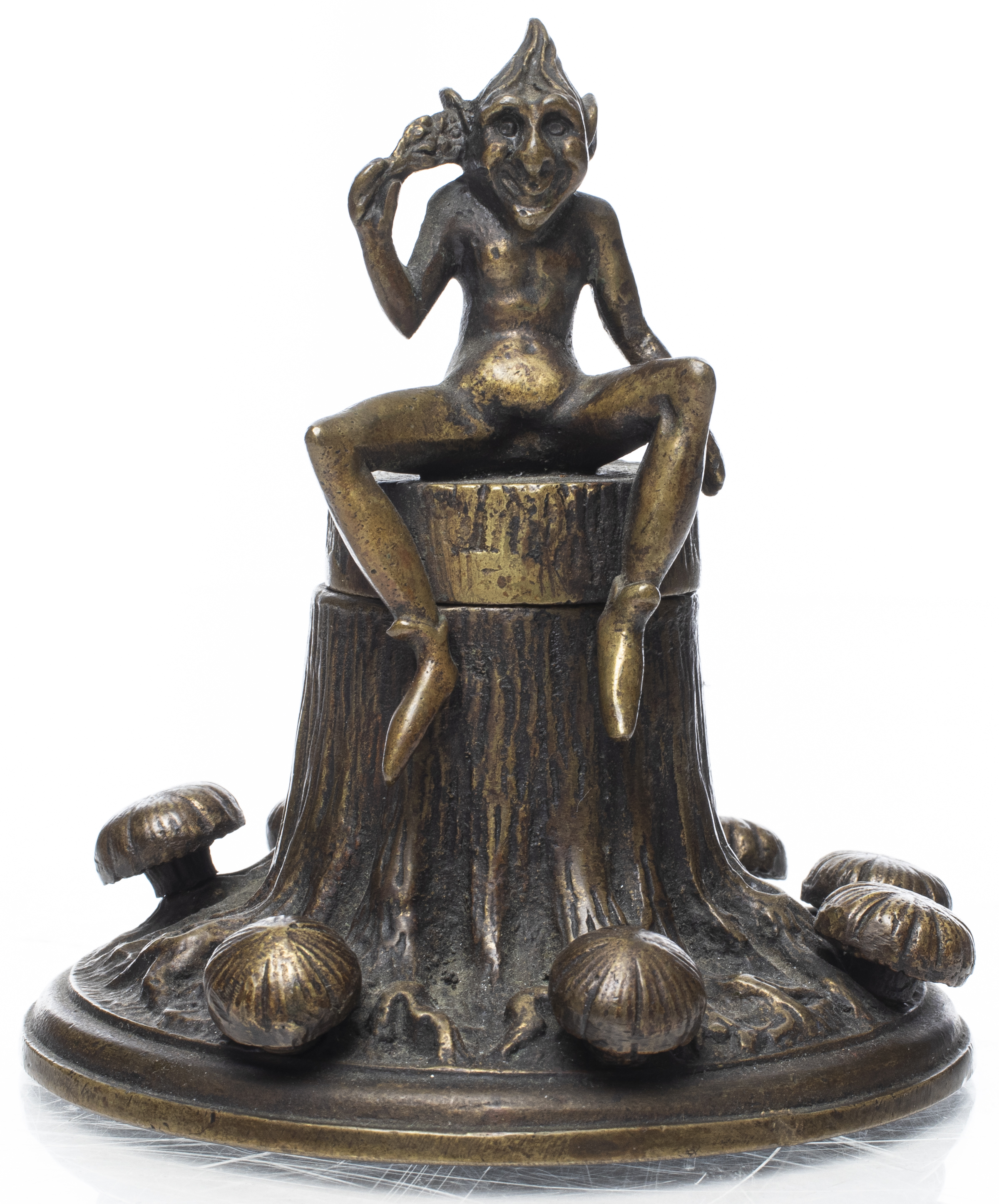 ENGLISH BRONZE INKWELL WITH