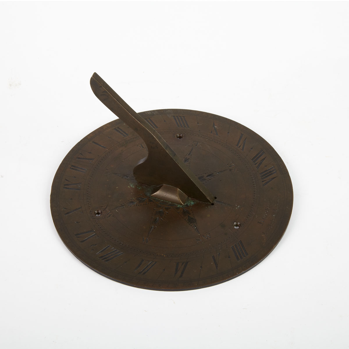 English Bronze Sundial Brooks