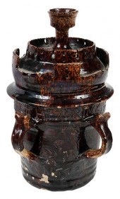 ENGLISH BROWN GLAZED AND DATED