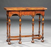 ENGLISH BURL WALNUT TABLEAntiq