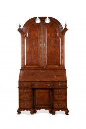 ENGLISH BURL WOOD BUREAU BOOKC