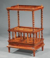 ENGLISH BURLED WALNUT CANTERBU