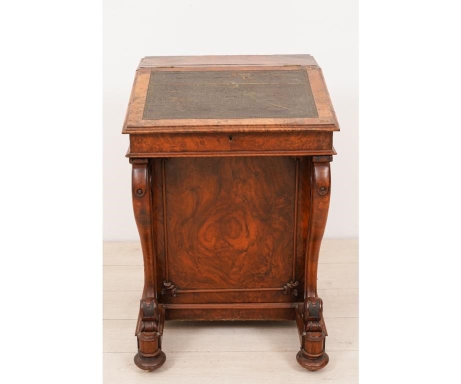 English burled walnut davenport