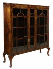 ENGLISH BURLED WALNUT DISPLAY
