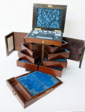 ENGLISH BURLED WOOD JEWELRY BO