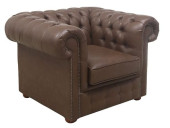 ENGLISH BUTTON-TUFTED BROWN LE