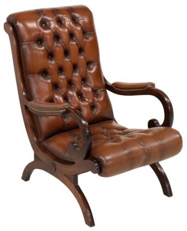 ENGLISH BUTTON-TUFTED LEATHER