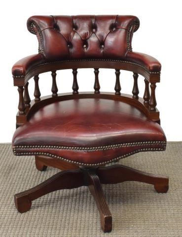 ENGLISH BUTTONED LEATHER SWIVEL