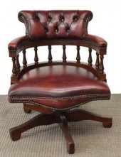 ENGLISH BUTTONED LEATHER SWIVE