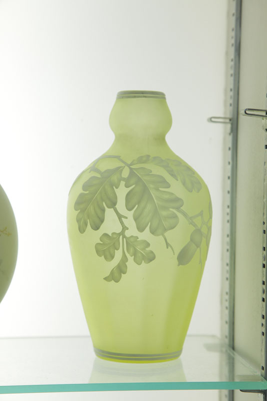 ENGLISH CAMEO GLASS VASE. Citrine