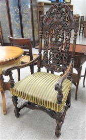 ENGLISH CAROLEAN STYLE CARVED