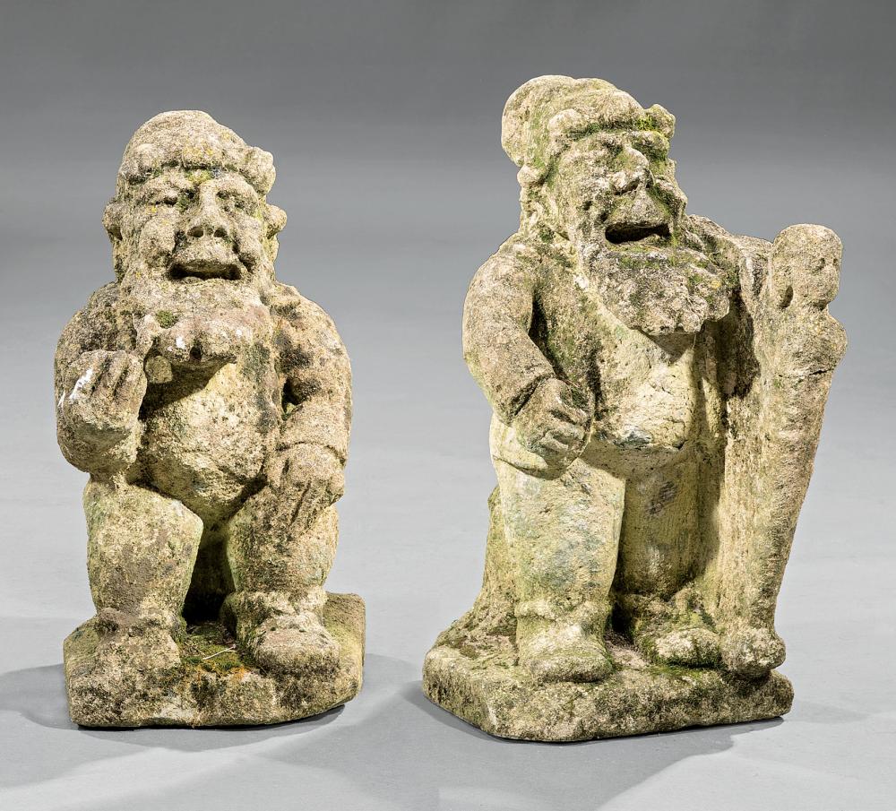 ENGLISH CARVED BATH-STONE FIGURES