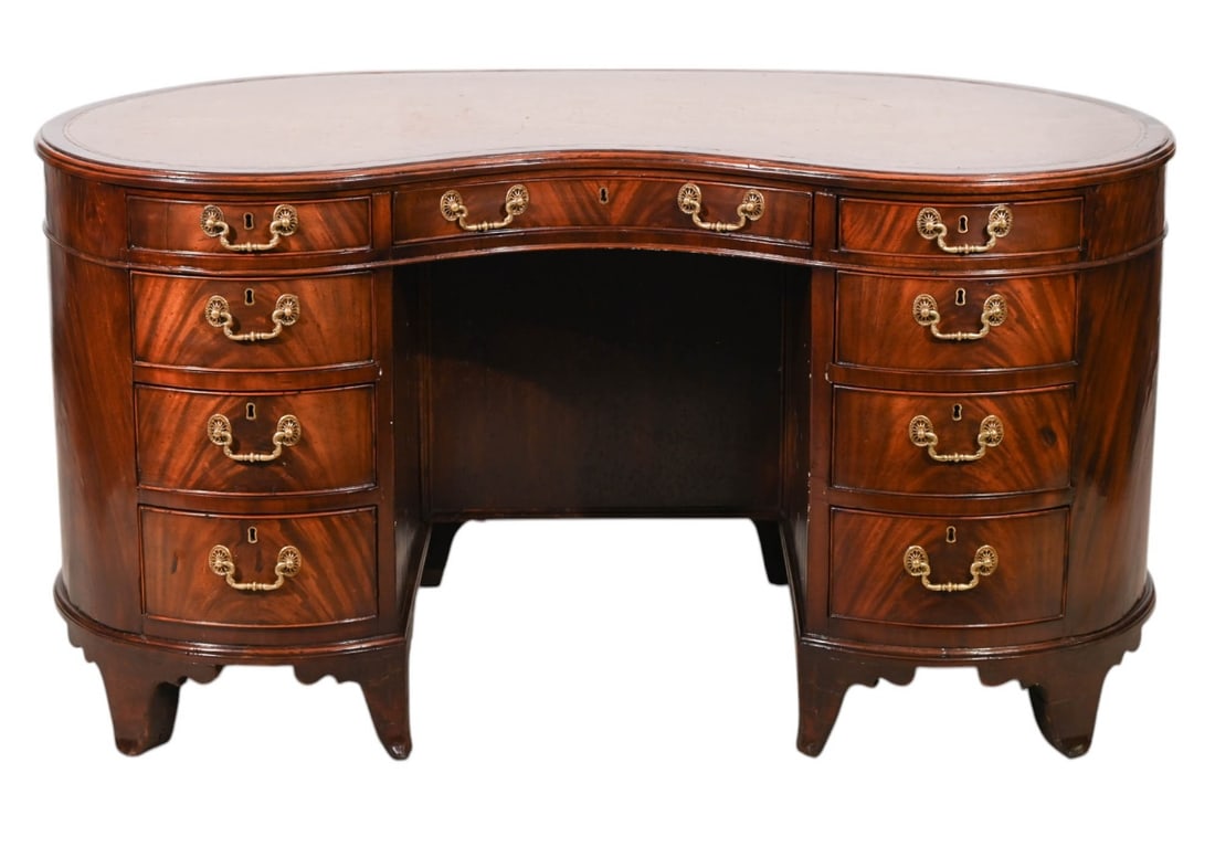 ENGLISH CARVED KIDNEY SHAPED