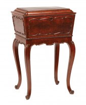 ENGLISH CARVED MAHOGANY TEAPOY