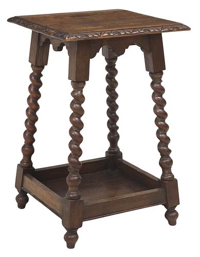 ENGLISH CARVED OAK BARLEY TWIST