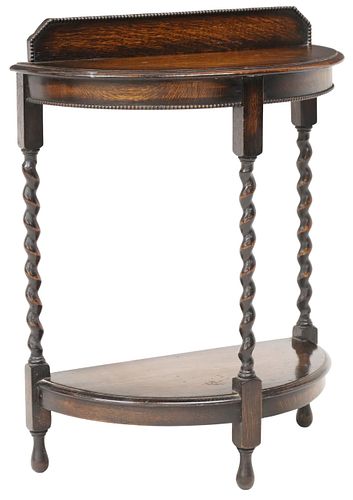 ENGLISH CARVED OAK BARLEY TWIST