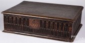 ENGLISH CARVED OAK BIBLE BOX,
