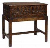 ENGLISH CARVED OAK BIBLE BOX O