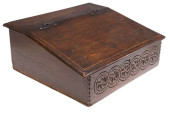 ENGLISH CARVED OAK BIBLE BOX<b