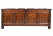 ENGLISH CARVED OAK BLANKET CHE