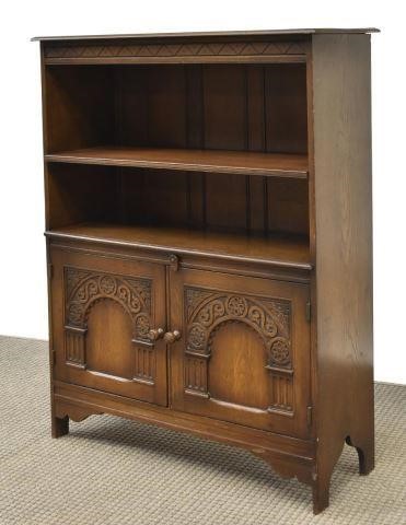 ENGLISH CARVED OAK BOOKCASE