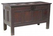 ENGLISH CARVED OAK COFFER/ STO