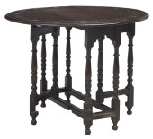ENGLISH CARVED OAK DROP-LEAF G