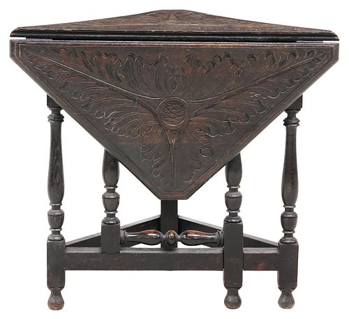 ENGLISH CARVED OAK HANDKERCHIEF
