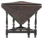 ENGLISH CARVED OAK HANDKERCHIE