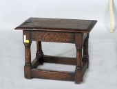 ENGLISH CARVED OAK JOINT STOOL