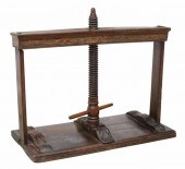 ENGLISH CARVED OAK LINEN PRESS