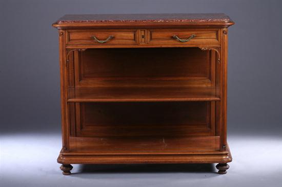 ENGLISH CARVED OAK MARBLE-TOP