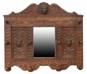 ENGLISH CARVED OAK MIRRORED WA