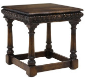 ENGLISH CARVED OAK SQUARE SIDE