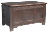 ENGLISH CARVED OAK STORAGE TRU